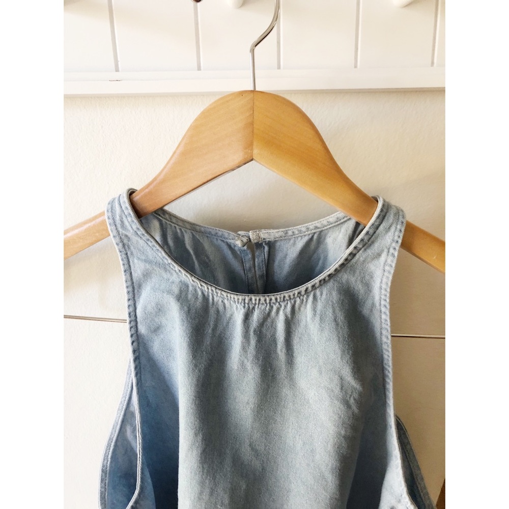 American Apparel Denim Open Back Crop Top Small - Picture 3 of 7